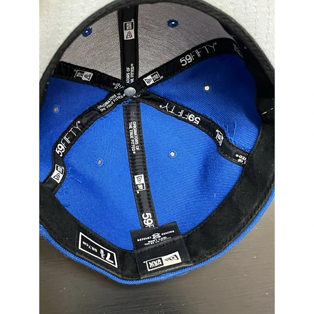 Vintage PROPER New Era Snapback HAT 9 Fifty Blue Neon Rare 100% Wool Made In USA